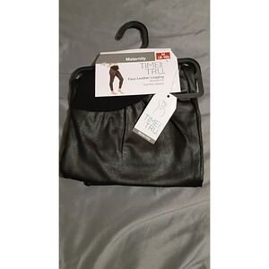 TIME and TRU Size Medium 8-10 💖 Women's  Faux  Leather Maternity Leggings NEW!!